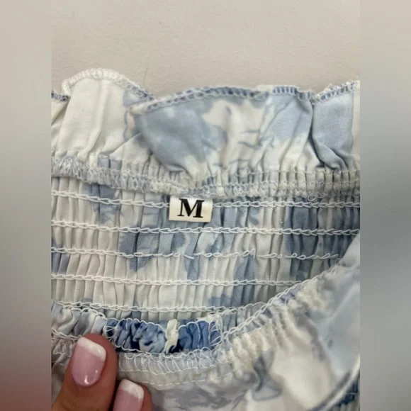 Blue and white floral dress 👗 size M - Picture 3 of 8